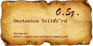 Osztovics Szilárd névjegykártya