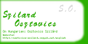 szilard osztovics business card