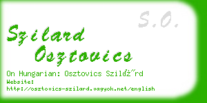 szilard osztovics business card